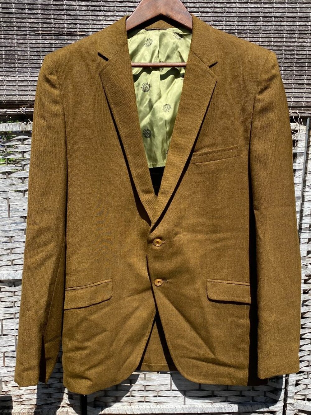 60s Blazer Suit Jacket Botany 500  Gold Green Two Tone Donohues Chico California